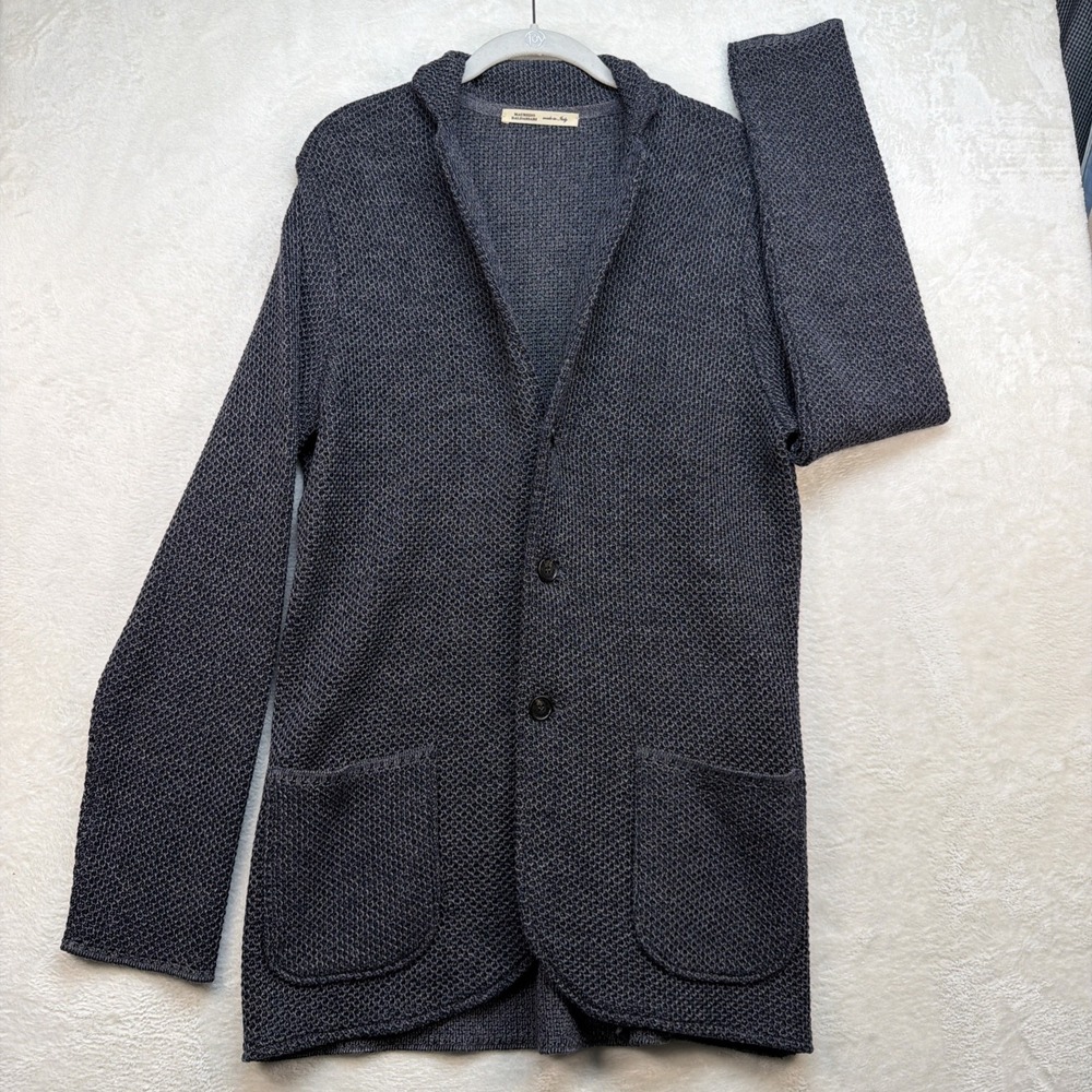 Maurizio Baldassari Brera Wool Shawl Cardigan Sweater Gray‎ Italy Men's XL 52